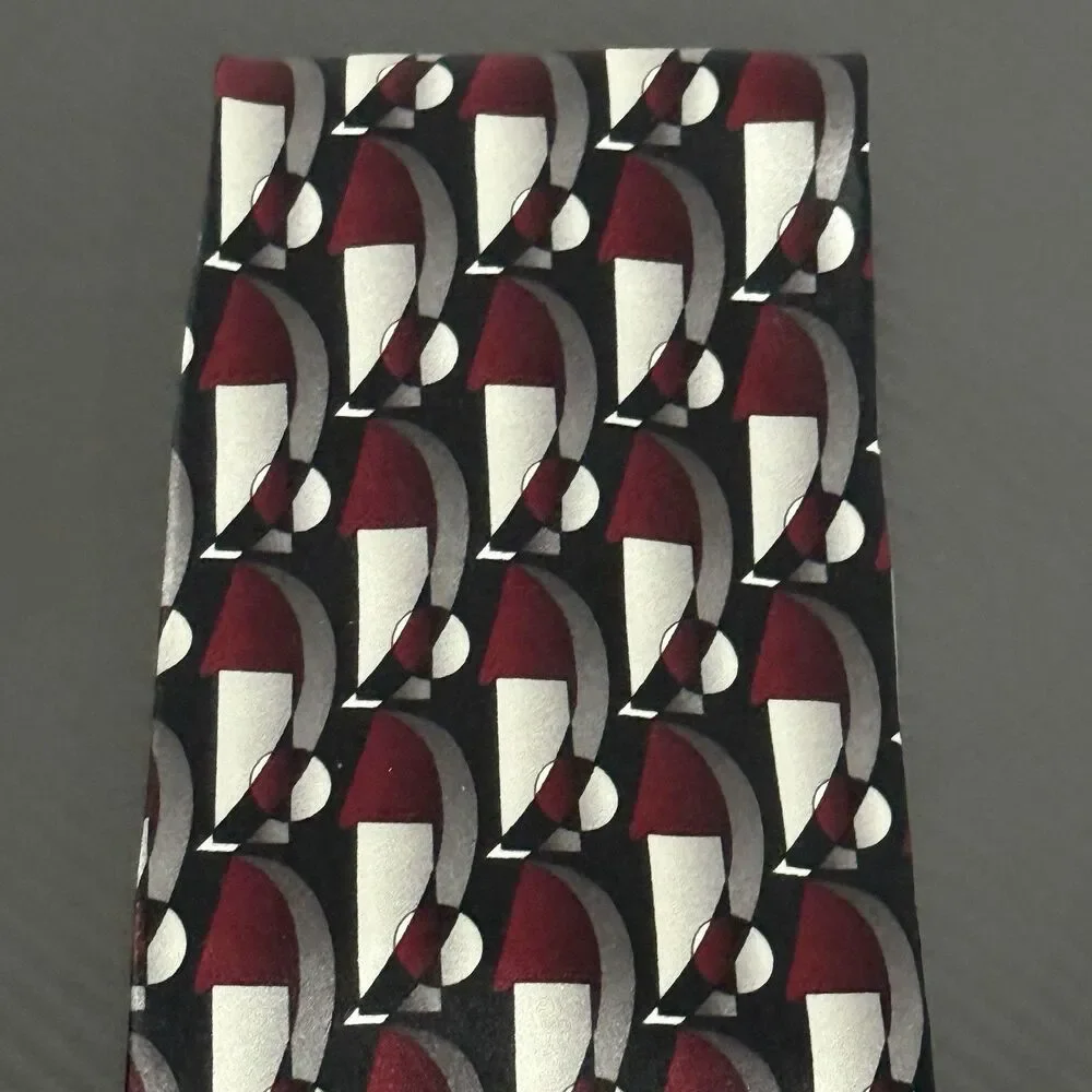 Mosaic Men's Silk Tie Geometric Patterns Handmade 100%‎ Silk - 4
